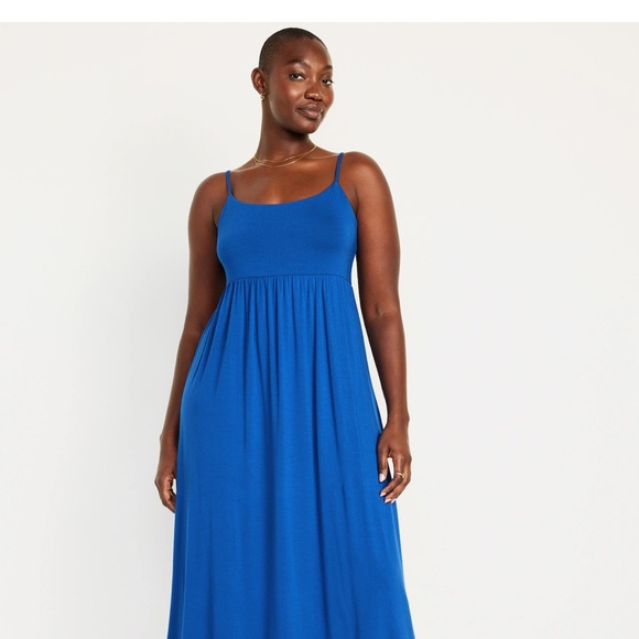 NWT OLD NAVY Fit & Flare Cami Midi DRESS Color: Sapphire Sky - Picture 7 of 9